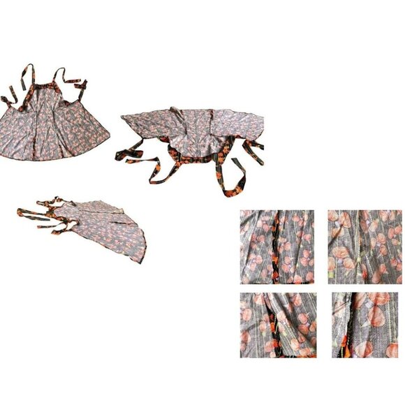 Vintage Handmade Halloween Apron Jack O Lanterns Pockets Baking Trick Treat New - Picture 12 of 12